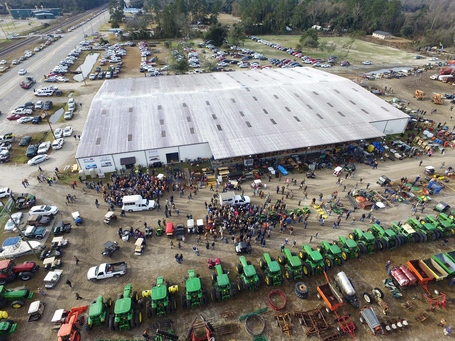 aerial view of auction event with kingstree